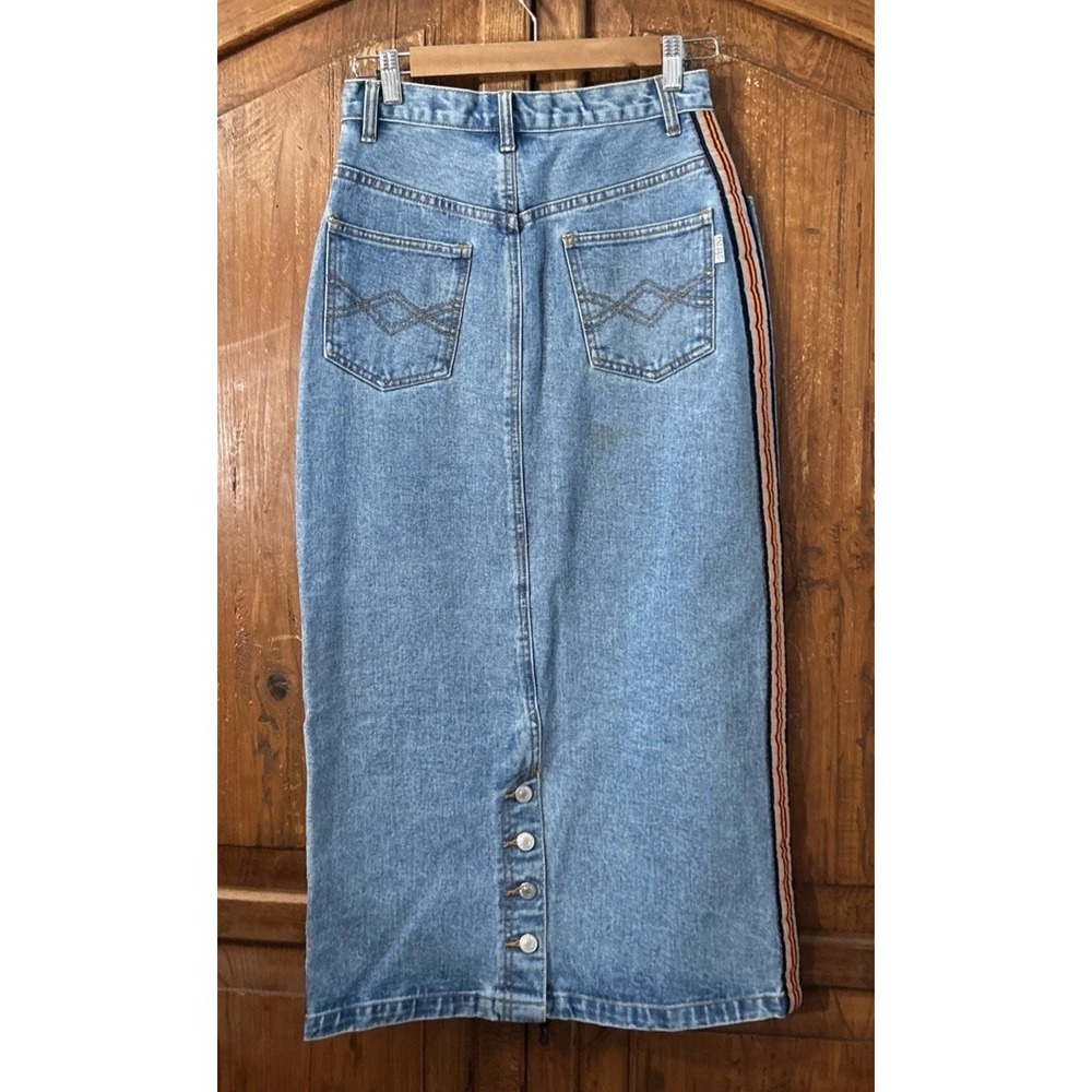 VTG NOS Women's Y2K Revolt Jean Maxi Skirt NWT Sz 7/8 Hong Kong Denim NEW 90's
